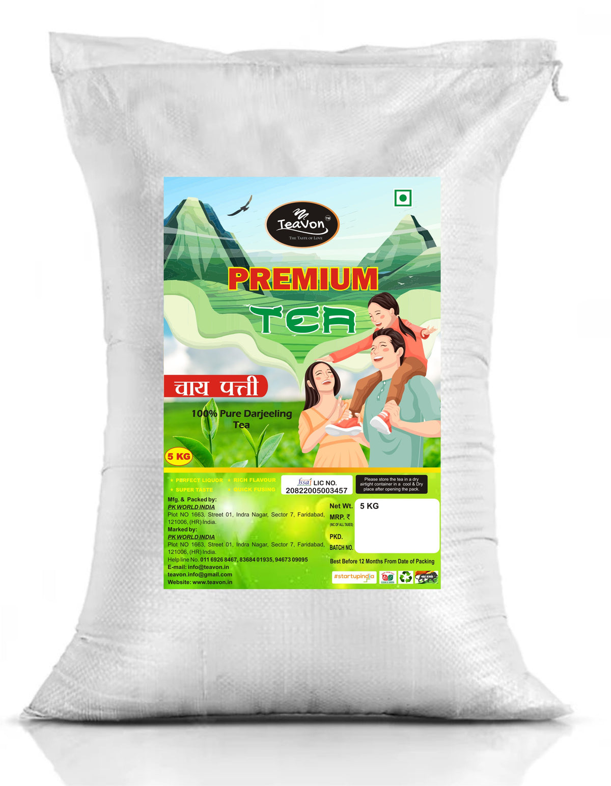 'Teavon' Premium Tea Family Pack 1.5 KG Bag l 100% Pure Darjeeling Tea