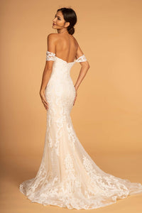 Sweethearted Embroidered Mesh Mermaid Wedding Gown