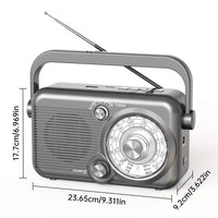 Portable AM/FM/SW Radio with USB & TF Playback