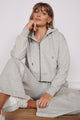 Rosa Light Grey Zip Through Cropped Hoodie