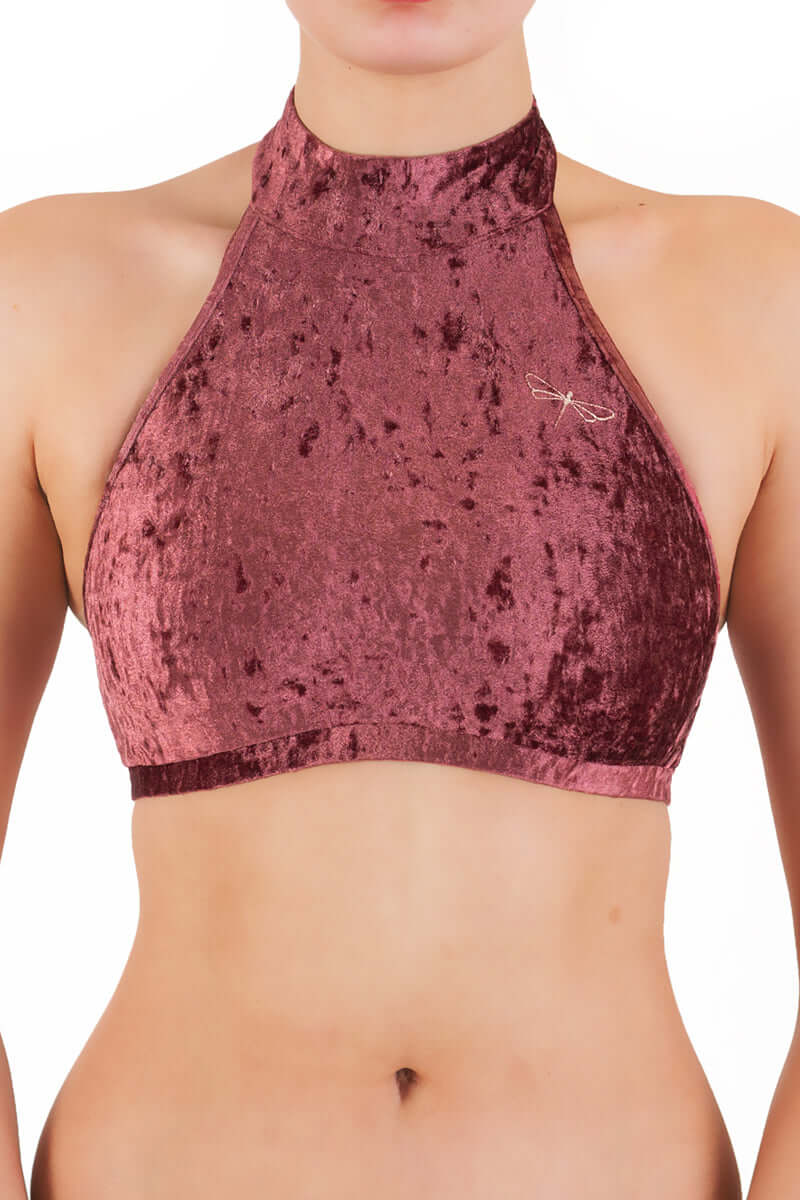 Velvet Halter Sports Bra for Pole & Dance – Lisette