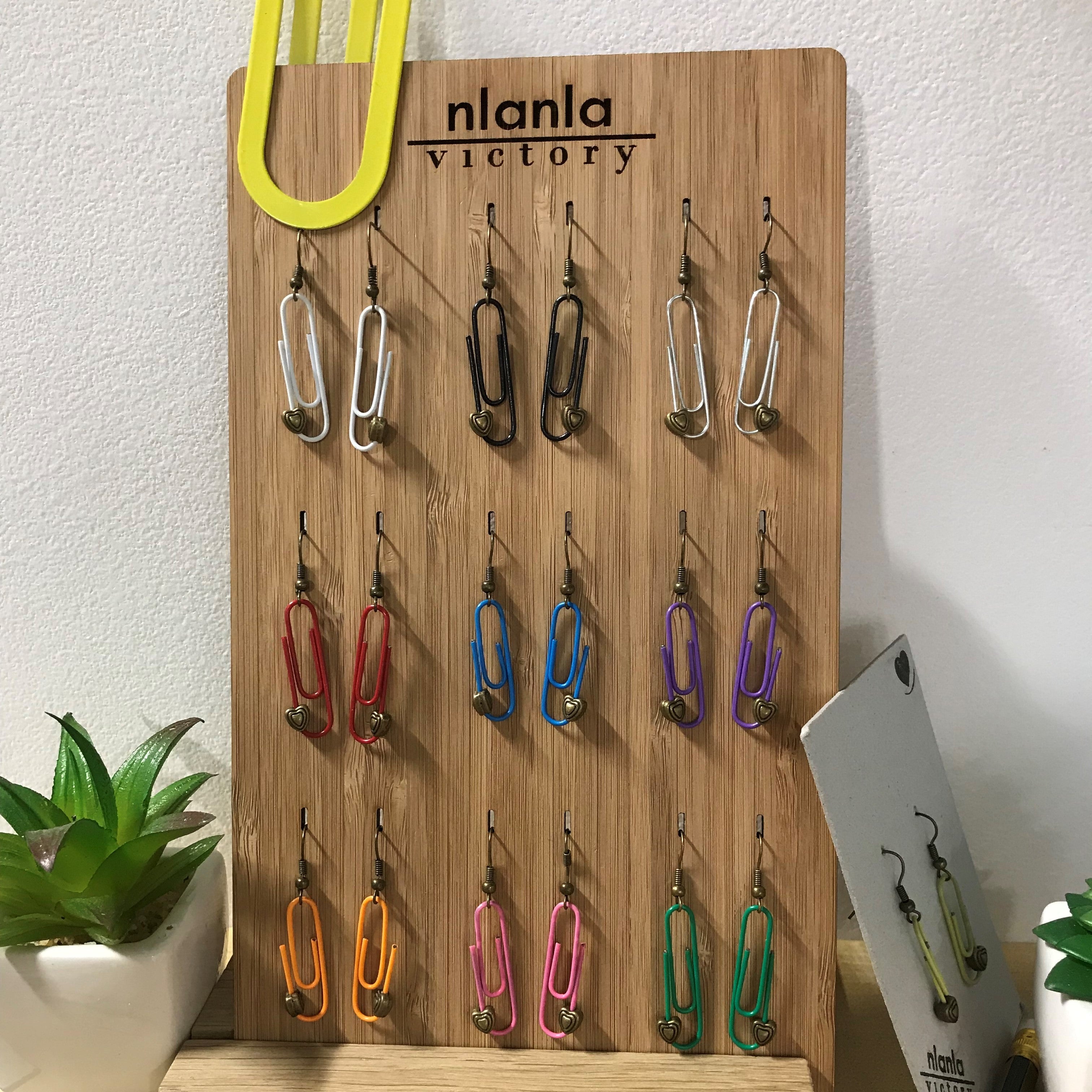 Green Personalised Paperclip Earrings | by lovedbynlanla-1