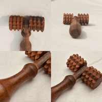 Wooden deep tissue massage roller