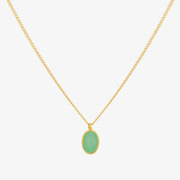 Gemstone oval pendant necklace