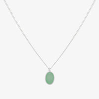 Gemstone oval pendant necklace