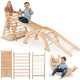 5in1 Montessori Climbing Frame: Pikler Triangle + Arch/Rocker + Slide Board/Ramp + Netting rope + Cushion