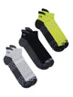 Pro+ PowerFit Athlete-Grade Performance Compression Sports Socks – Ankle Length – Pack of 3 Grey, Black, Neon Green