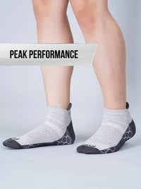 Pro+ PowerFit Athlete-Grade Performance Compression Sports Socks – Ankle Length – Pack of 3 Grey, Black, Neon Green-5