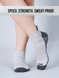 Pro+ PowerFit Athlete-Grade Performance Compression Sports Socks – Ankle Length – Pack of 3 Grey-4