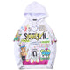 Hip Hop Cartoon Print Oversized Hoodie