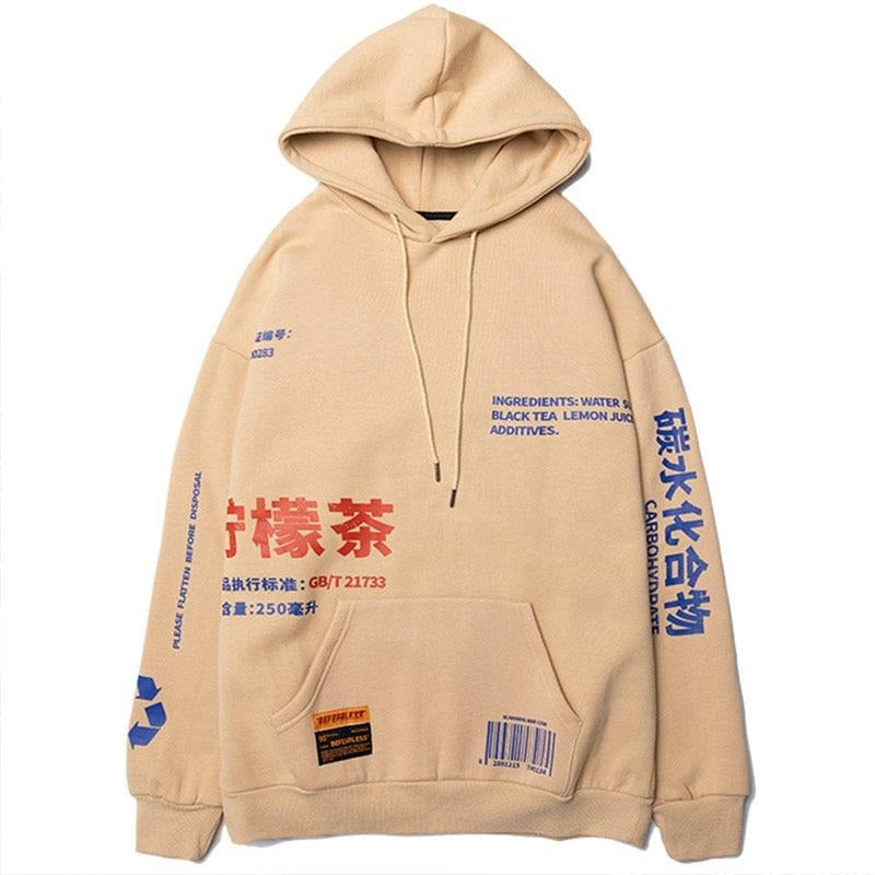 Chinese Print Oversized Hoodie