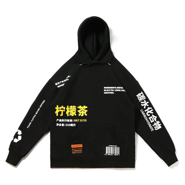 Chinese Print Oversized Hoodie