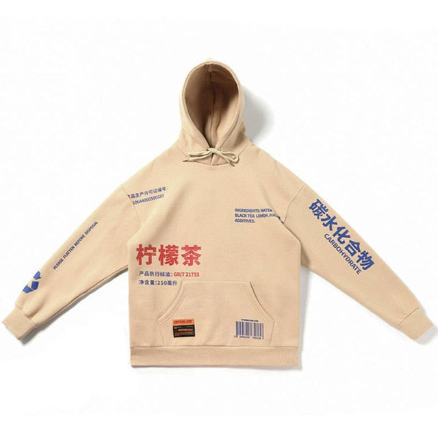 Chinese Print Oversized Hoodie