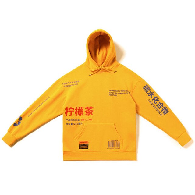 Chinese Print Oversized Hoodie