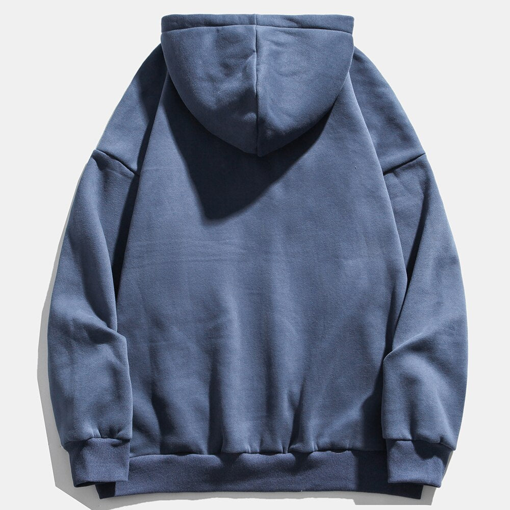 Bone Letter Print Streetwear Hoodie