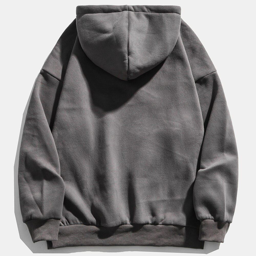 Bone Letter Print Streetwear Hoodie