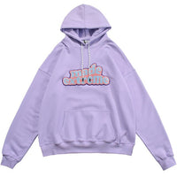 Men Hit Color Letter Patch Diamonds Hoodies Sweatshirt Men Big Pocket Casual Pullover High Street Couple Streetwear Men