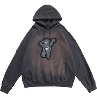 Bear Print Oversized Hoodie
