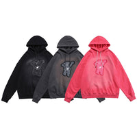 Bear Print Oversized Hoodie