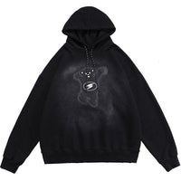 Bear Print Oversized Hoodie