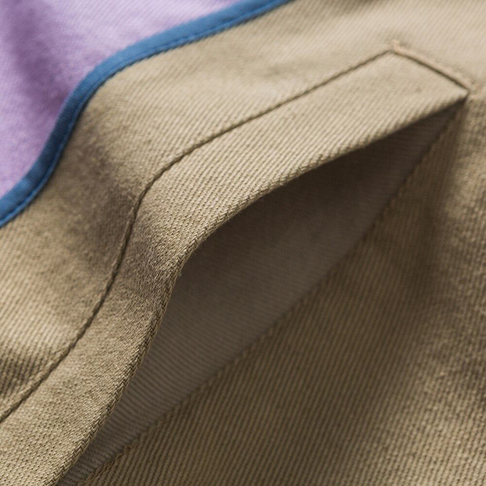 Color Block Patchwork Bomber Jacket