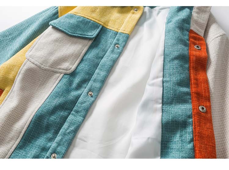 Color Block Patchwork Baggy Jacket