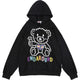 Bear Embroidery Hooded Sweatshirt