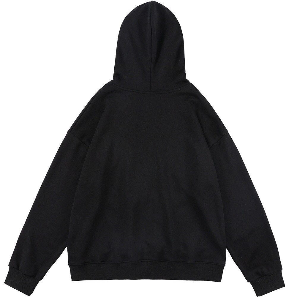 Bear Embroidery Hooded Sweatshirt
