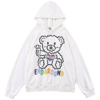 Bear Embroidery Hooded Sweatshirt