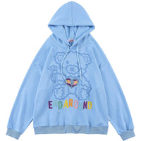 Bear Embroidery Hooded Sweatshirt