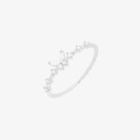 Cubic zirconia butterfly ring in polished silver finish — view 4