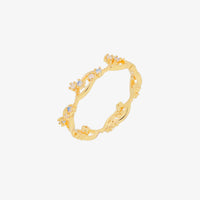 Wavy moonstone cubic zirconia ring by Nabi London