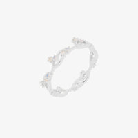 Wavy moonstone cubic zirconia ring by Nabi London — view 5
