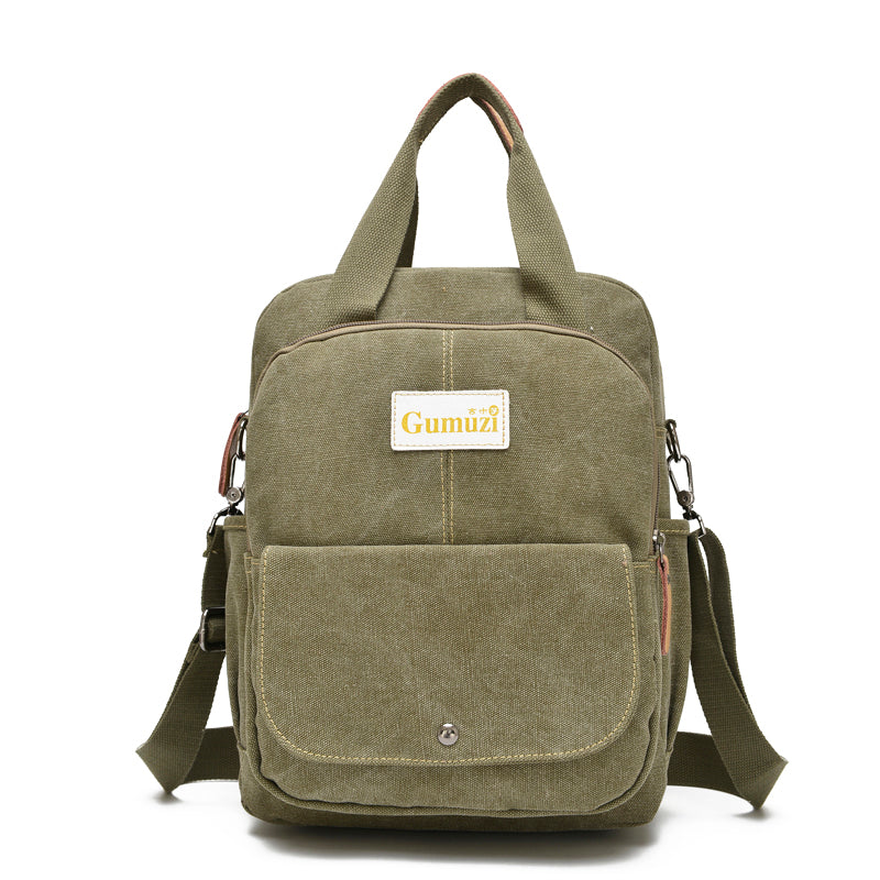 Leisure Canvas Shoulder Bag Wearproof Multi-functional Backpack