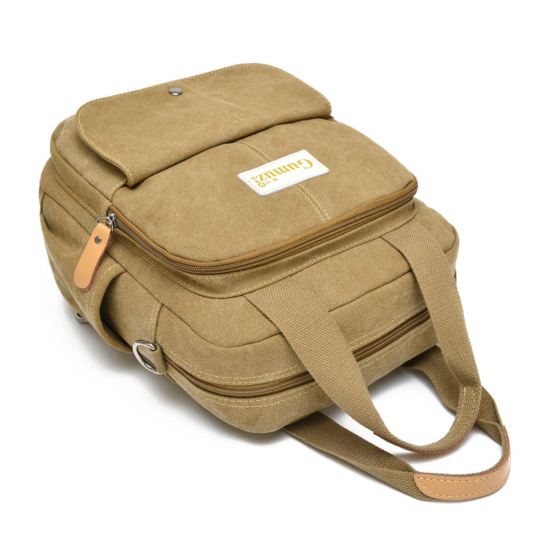Leisure Canvas Shoulder Bag Wearproof Multi-functional Backpack