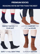 Premium Cotton Crew Dress Socks for Men and Women Pack of 3 Pairs