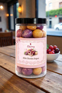 White Chocolate Coated Coloured Cherries, Palm Oil Free, 215g-2