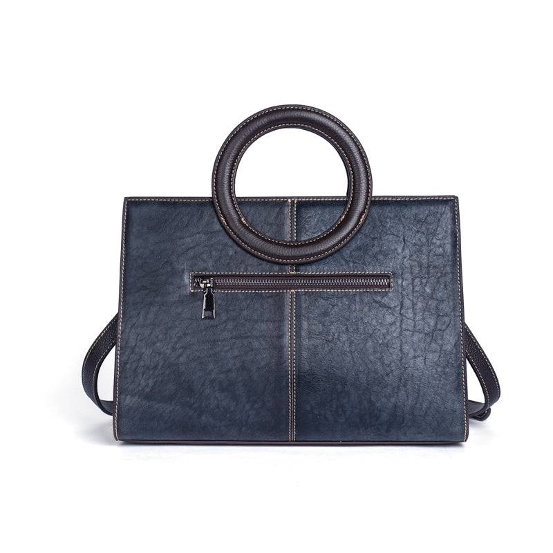 Rossie Viren Women's Crossbody Tote Bag with Leather Circular Handle